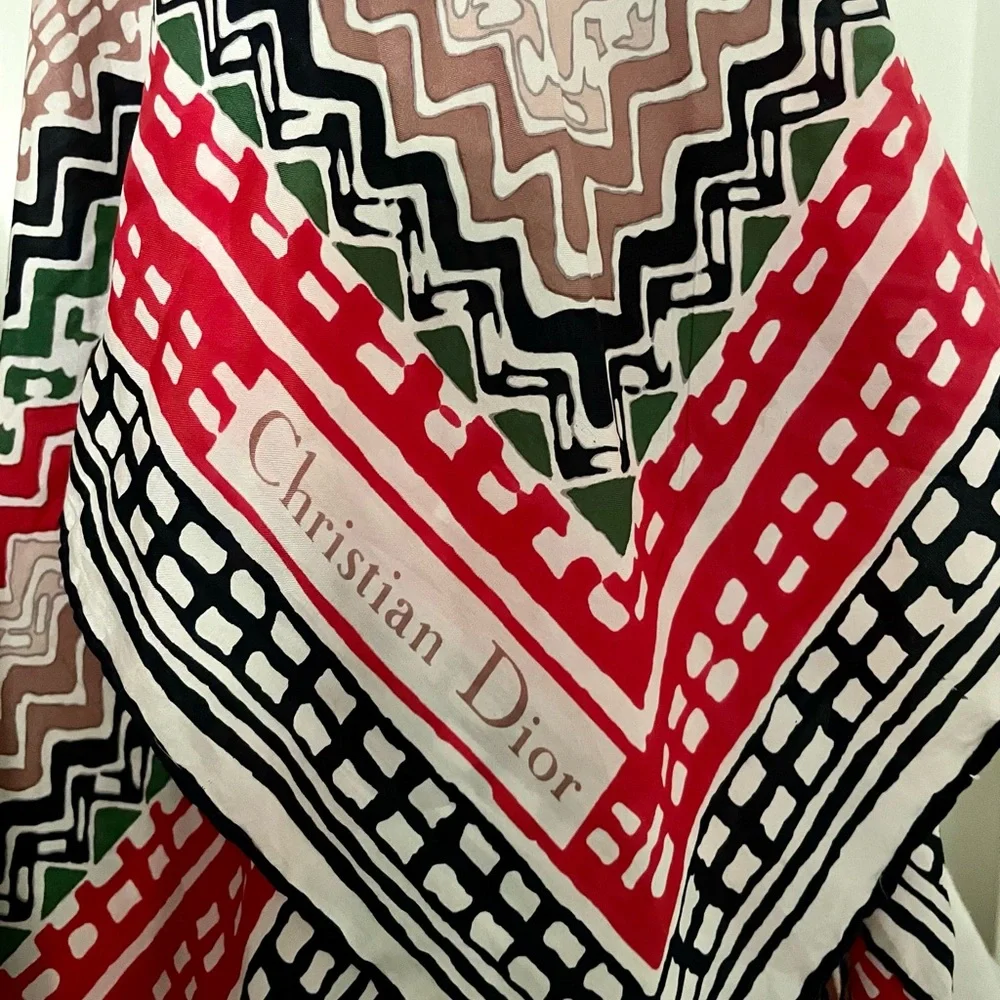 Vintage Christian Dior silk scarf - Picture 2 of 4